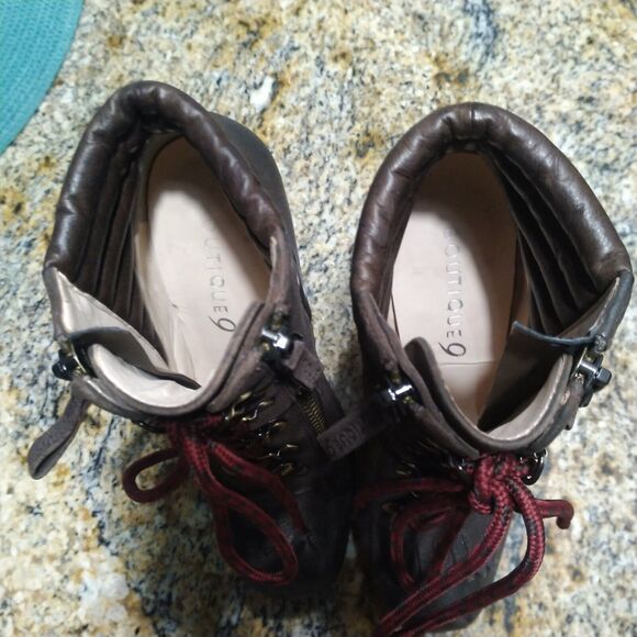 Boutique 9 Arael Platform Ankle Bootie Lace Up High Heels Women's Sz 5.5 - Picture 10 of 13